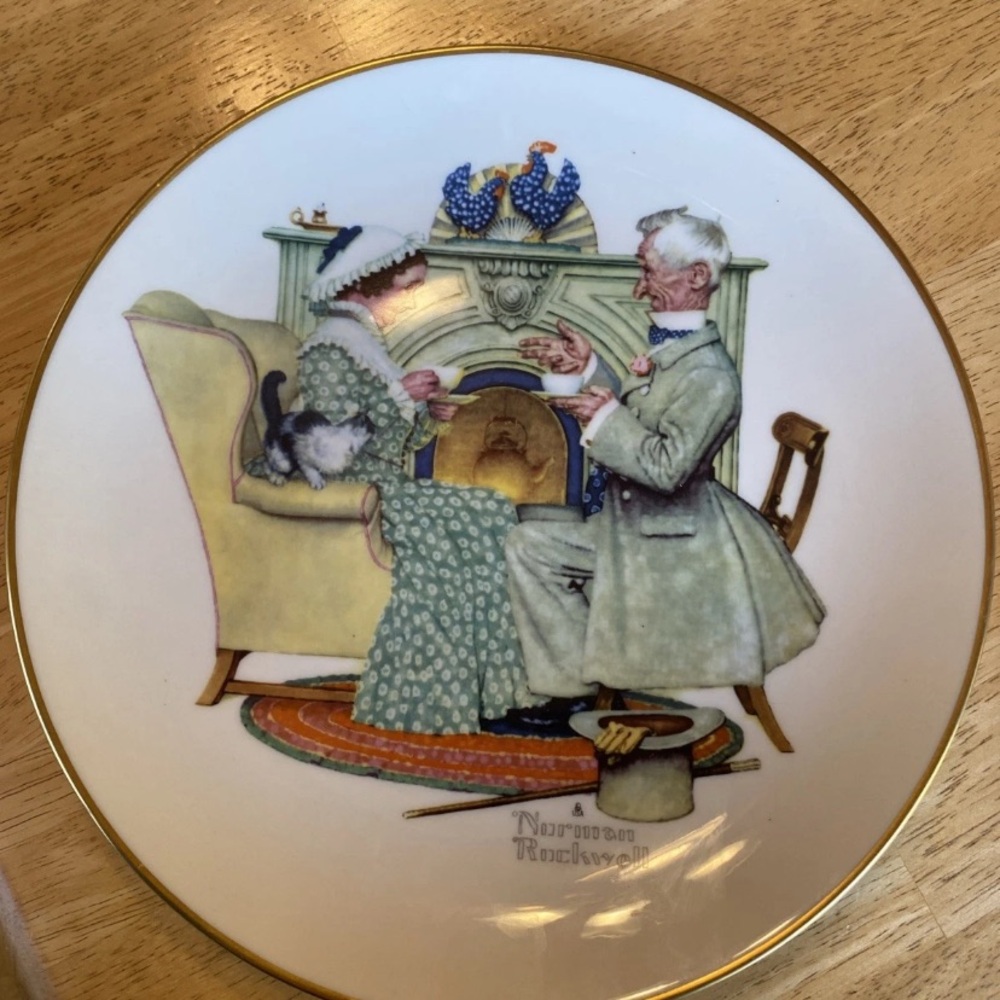 Norman Rockwell Dinnerware Set of 5